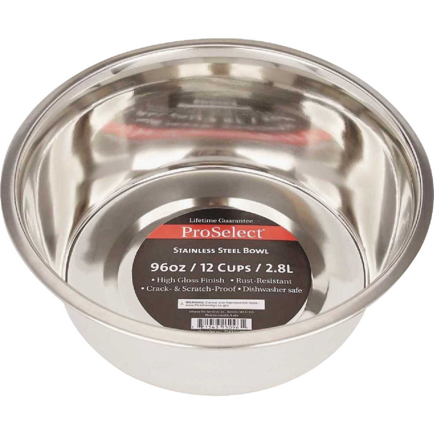 Boss Pet ProSelect 96 Oz. Heavy Stainless Steel Mirror Finish Dog Bowl Image 1