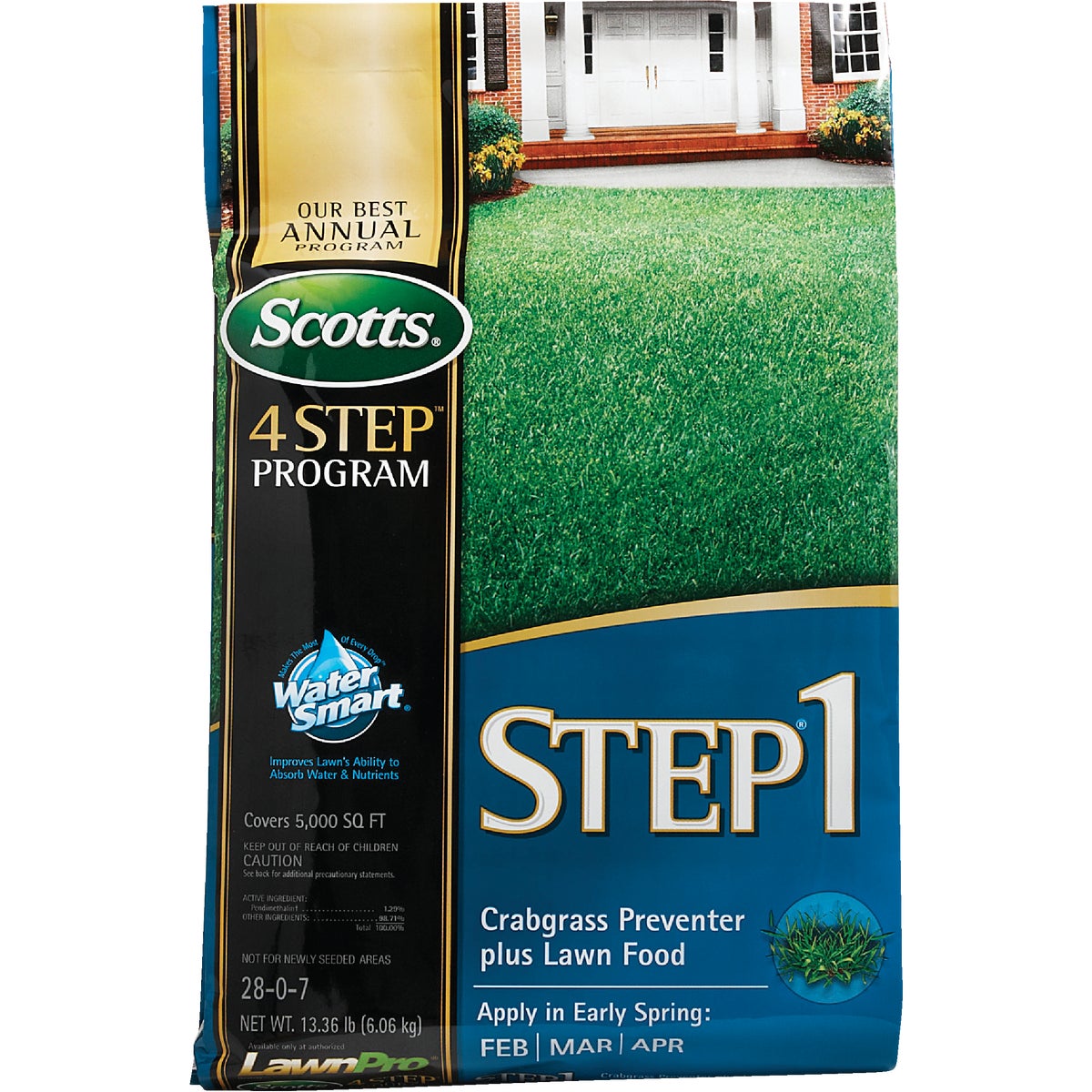 Scotts 4 Step Program Step 1 13.46 Lb. 5000 Sq. Ft. Crabgrass Preventer Plus Lawn Food Image 4
