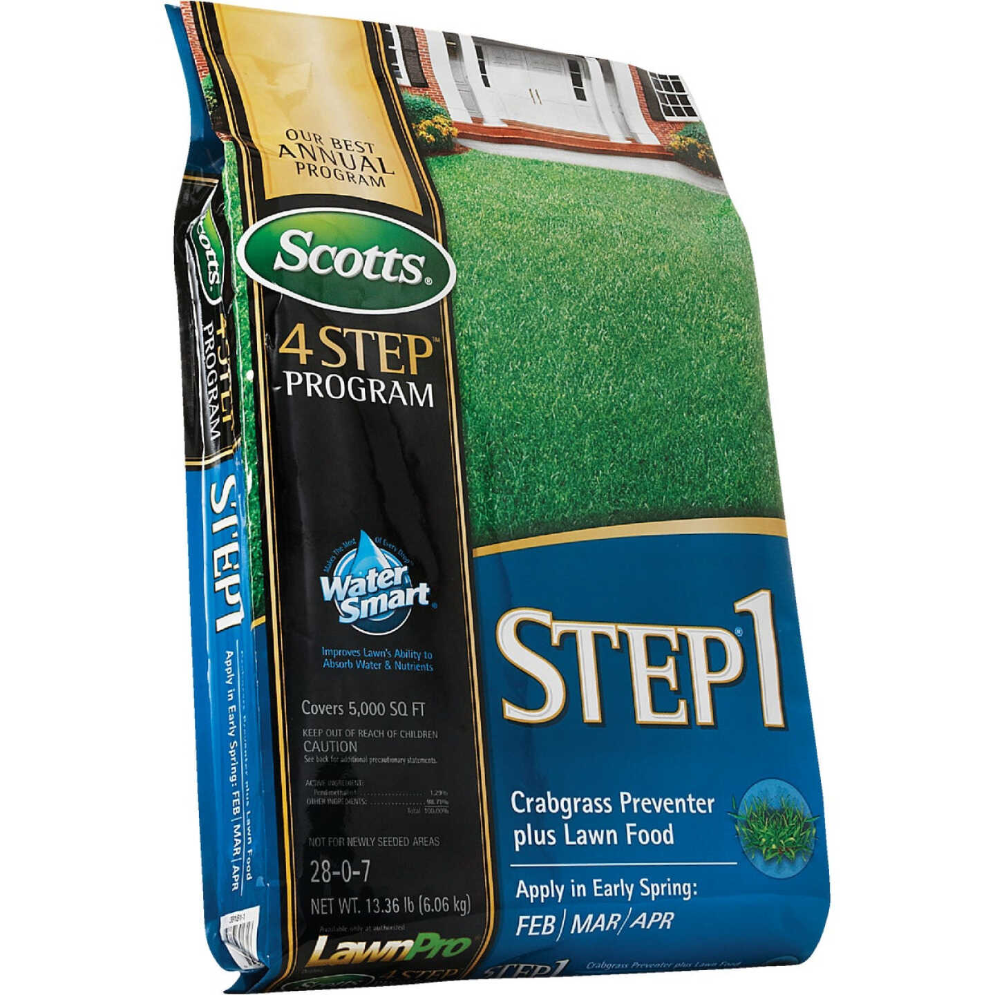 Scotts 4 Step Program Step 1 13.46 Lb. 5000 Sq. Ft. Crabgrass Preventer Plus Lawn Food Image 6