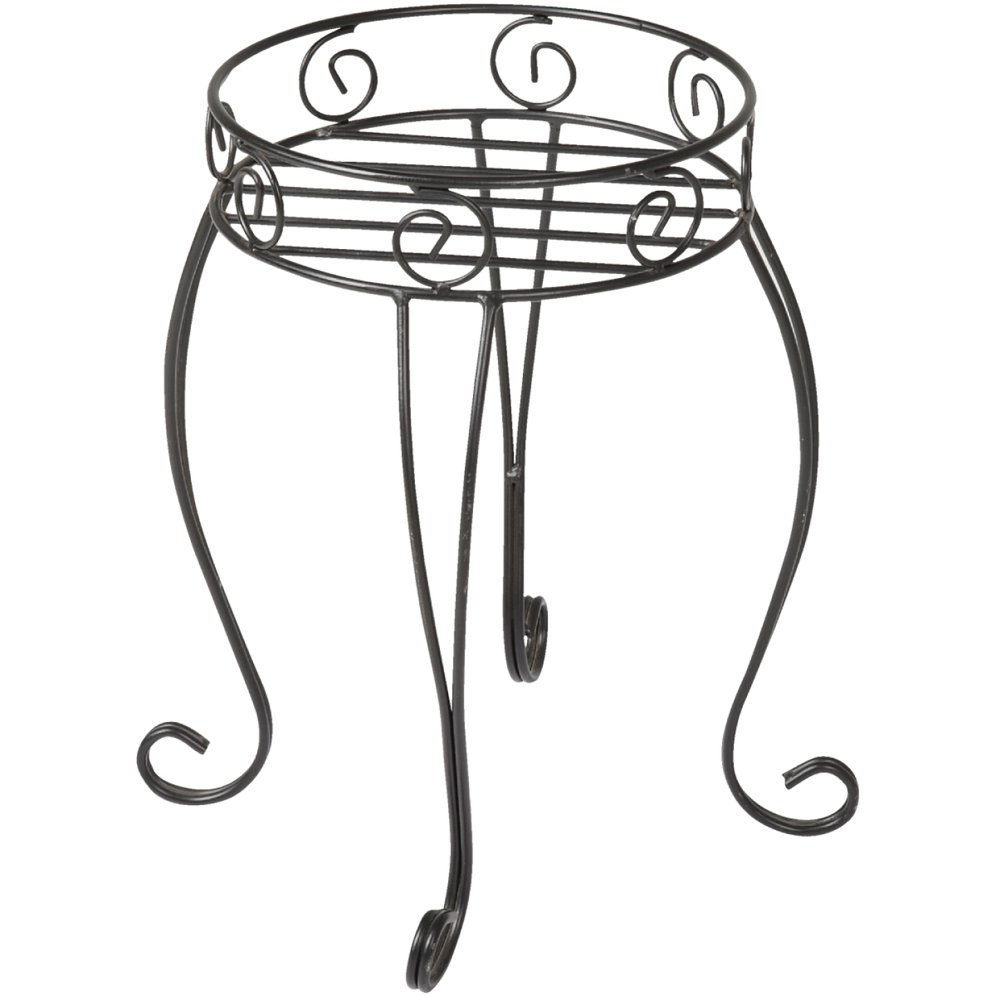 Best Garden Black Steel 21 In. H. Plant Stand Image 1