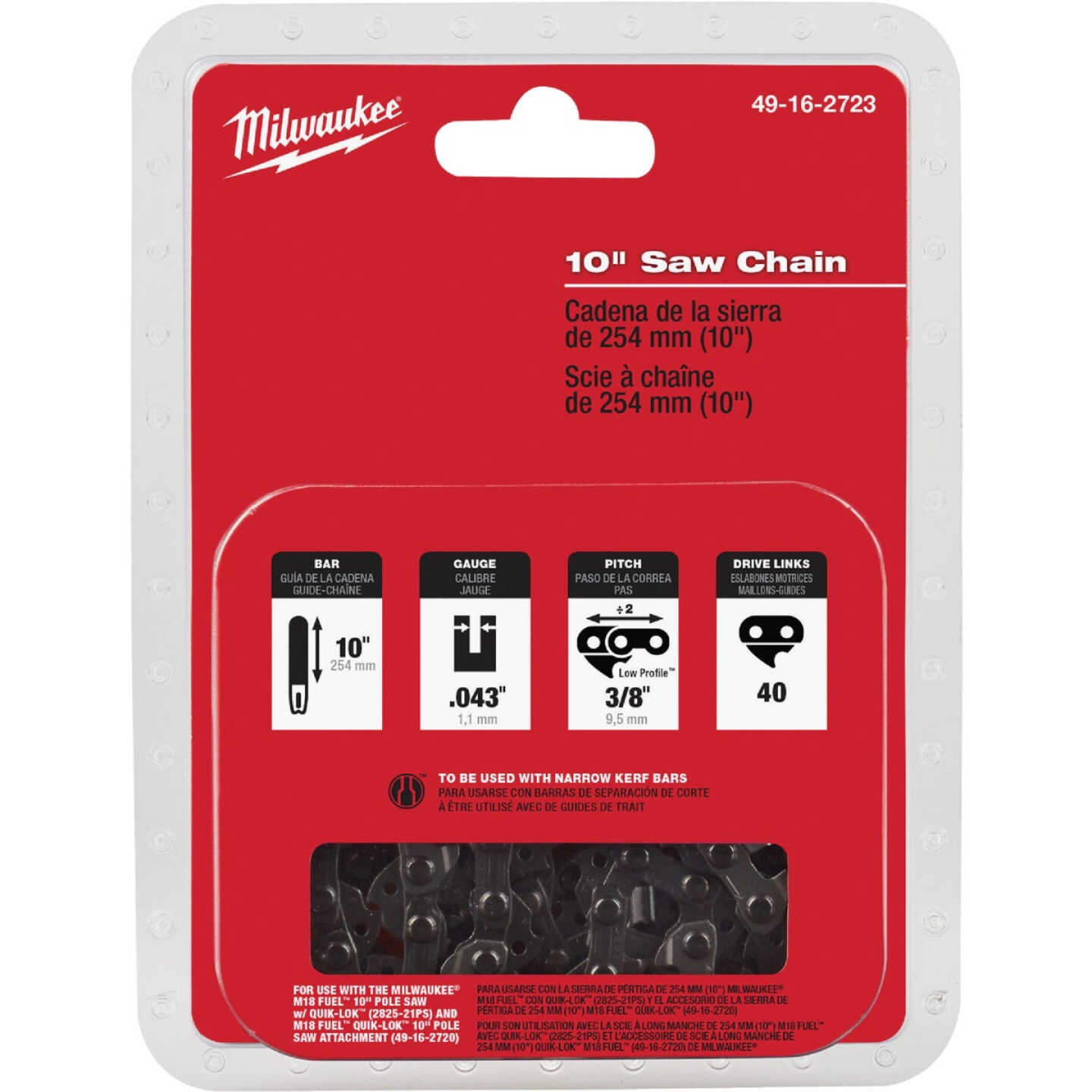 Milwaukee 10 In. Pole Saw Chain Image 1