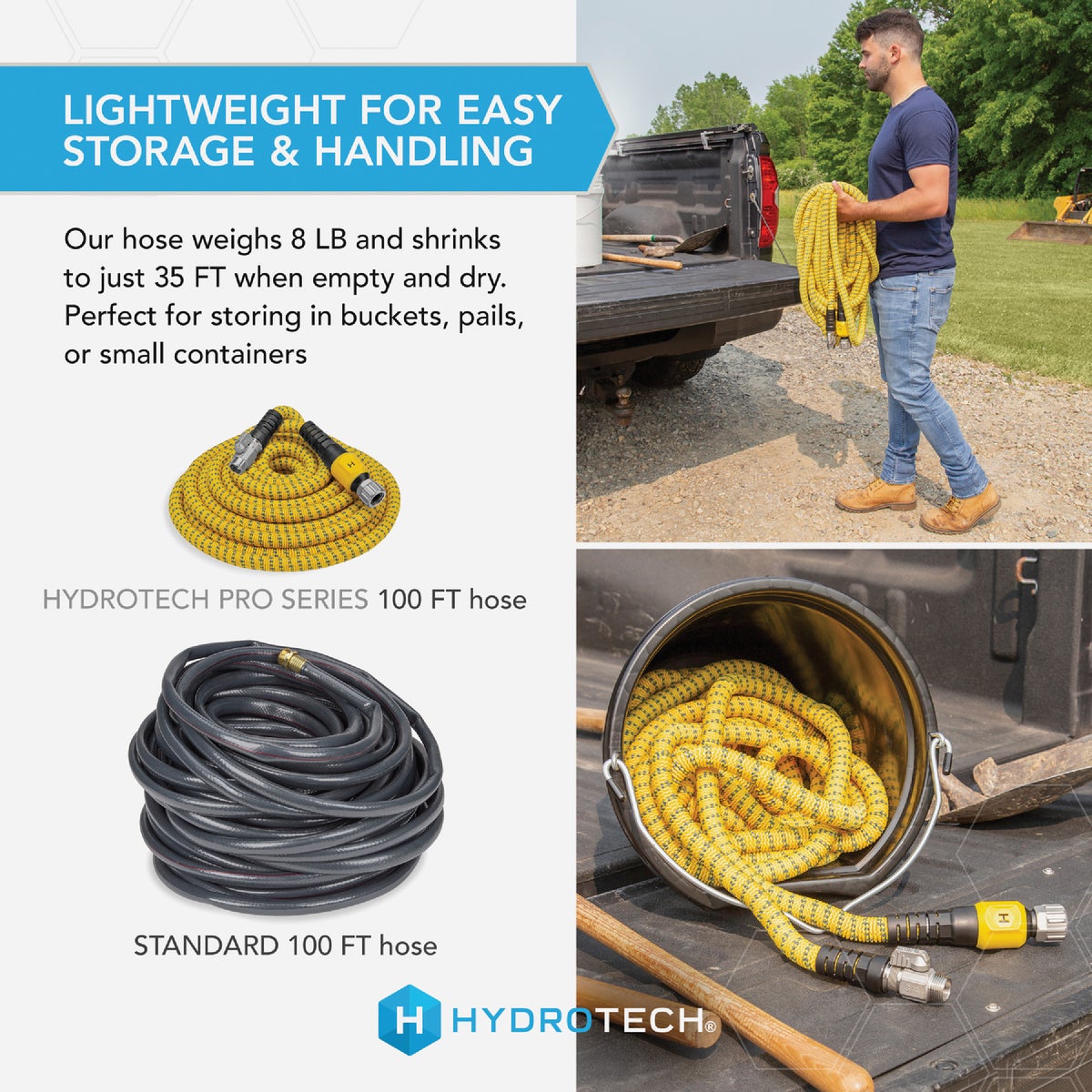 Hydrotech 3/4 In. Dia. x 100 Ft. Yellow Expandable Burst Proof Hose Image 6