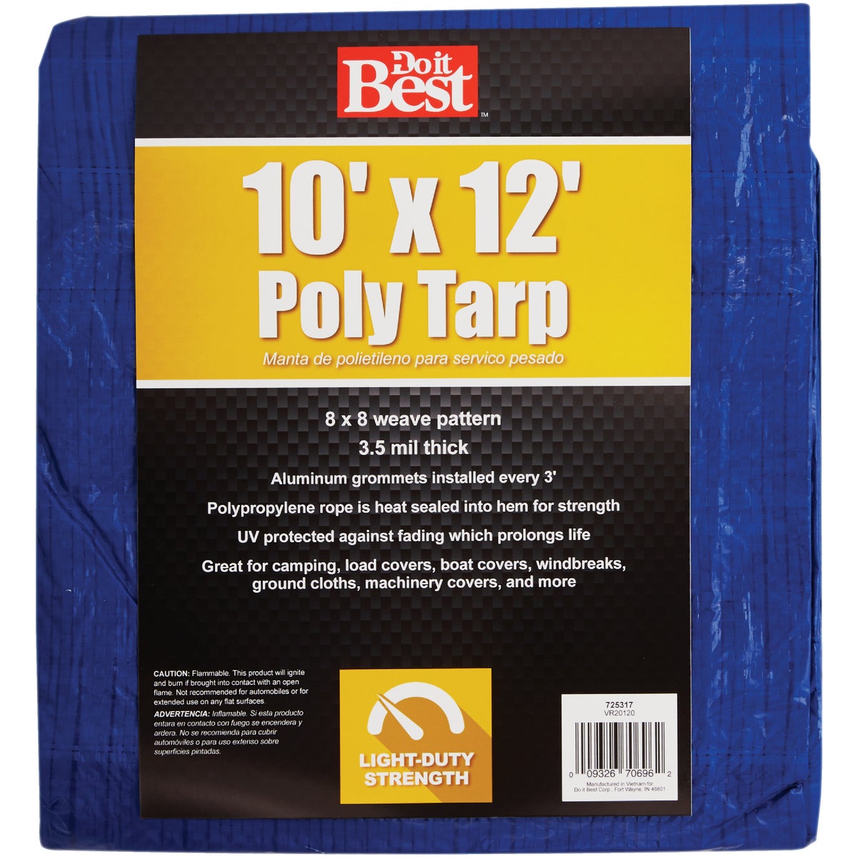 Do it Best Blue Woven 10 Ft. x 12 Ft. General Purpose Tarp Image 1