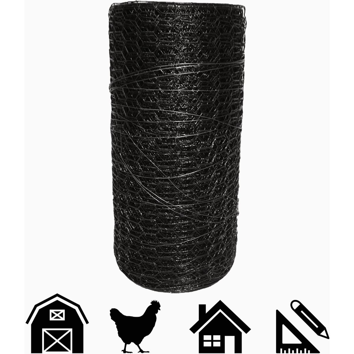 Acorn 1 In. x 36 In. H. x 150 Ft. L. Hexagonal  Vinyl-Coated Wire Poultry Netting Image 3