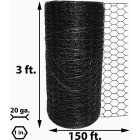 Acorn 1 In. x 36 In. H. x 150 Ft. L. Hexagonal Vinyl-Coated Wire Poultry Netting Image 2
