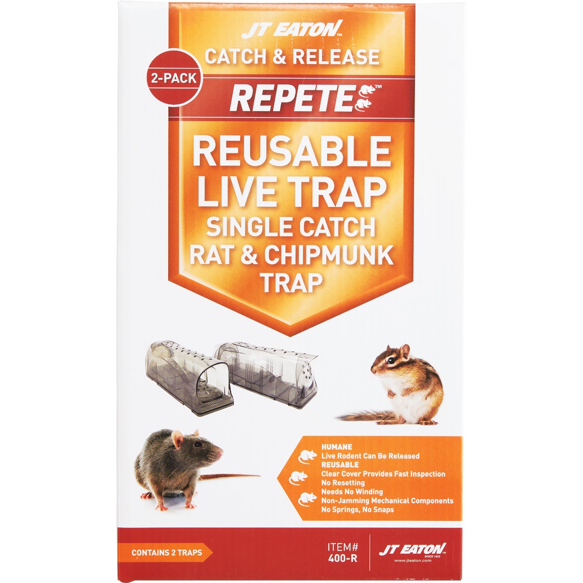 JT Eaton Repete Plastic Reusable Live Rat & Chipmunk Trap (2-Pack) Image 2