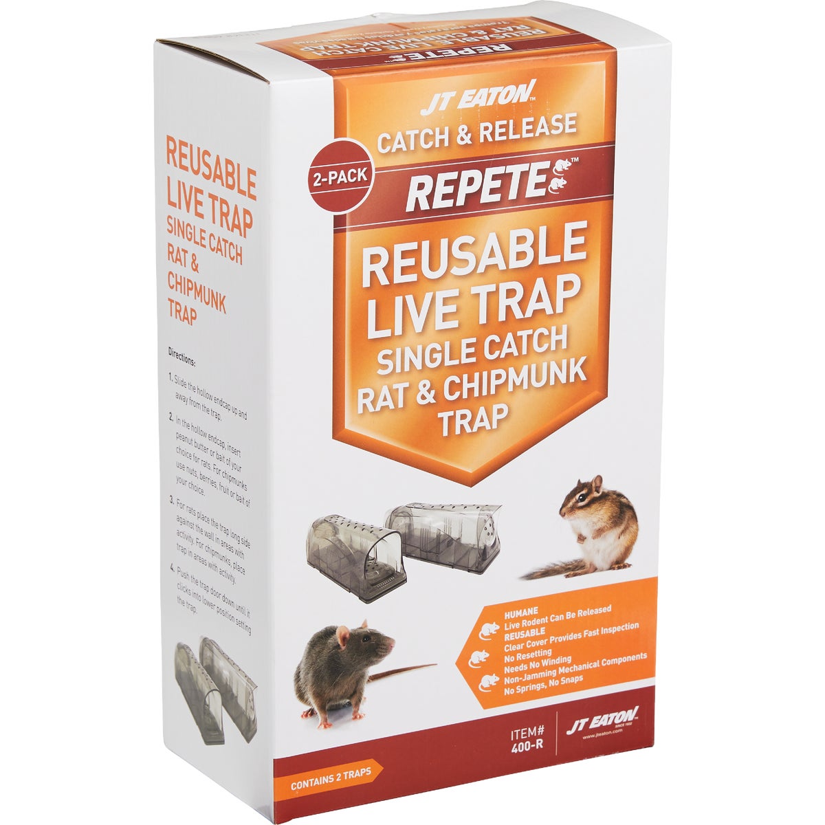JT Eaton Repete Plastic Reusable Live Rat & Chipmunk Trap (2-Pack) Image 3