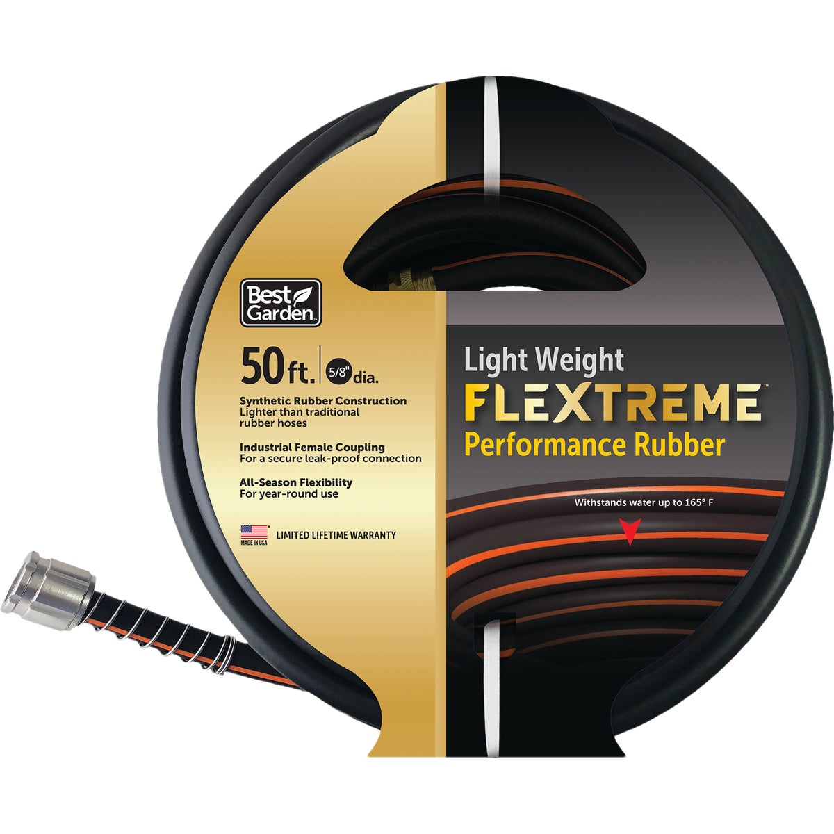 Best Garden Flextreme 5/8 In. Dia. x 50 Ft. Heavy Duty Hot Water Performance Rubber Hose