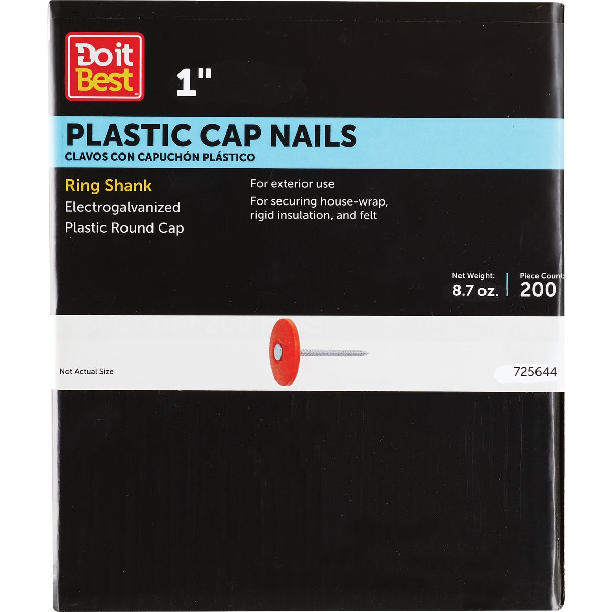 Do it 1 In. 12 ga Electrogalvanized Cap Nails (200-Count, 1 Lb.)