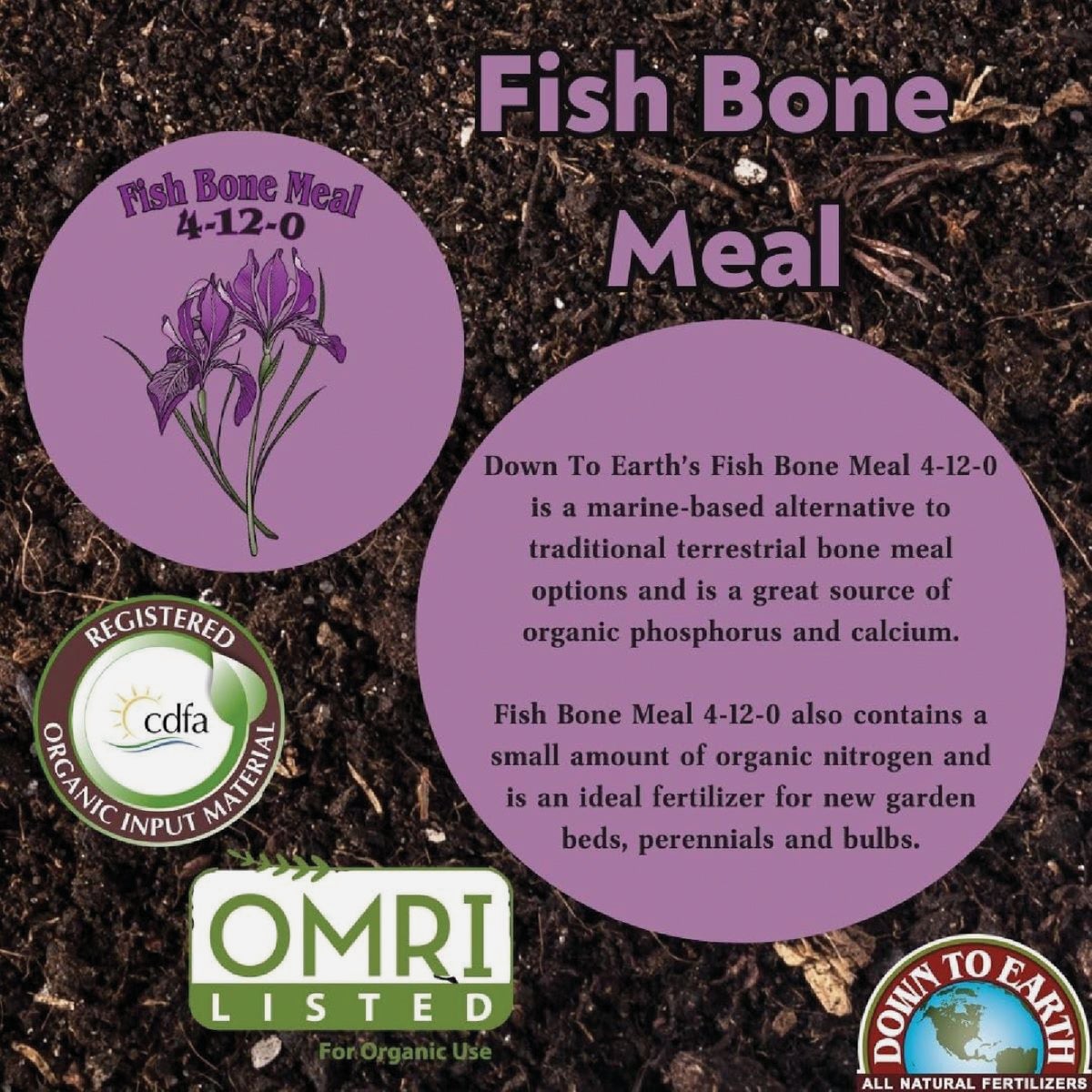 Down To Earth 5 Lb. 4-12-0 Fish Bone Meal Image 2