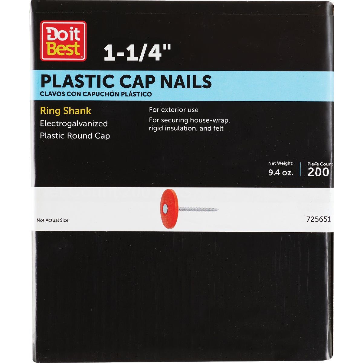 Do it 1-1/4 In. 12 ga Electrogalvanized Cap Nails (200-Count, 1 Lb.)