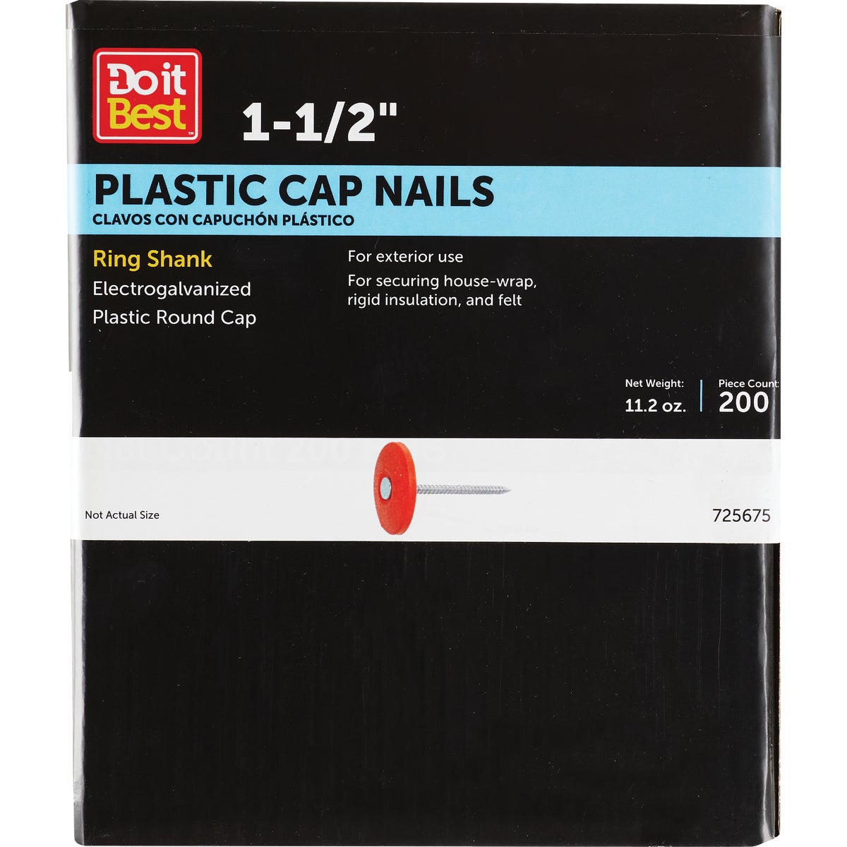 Do it 1-1/2 In. 12 ga Electrogalvanized Cap Nails (200-Count, 1 Lb.)