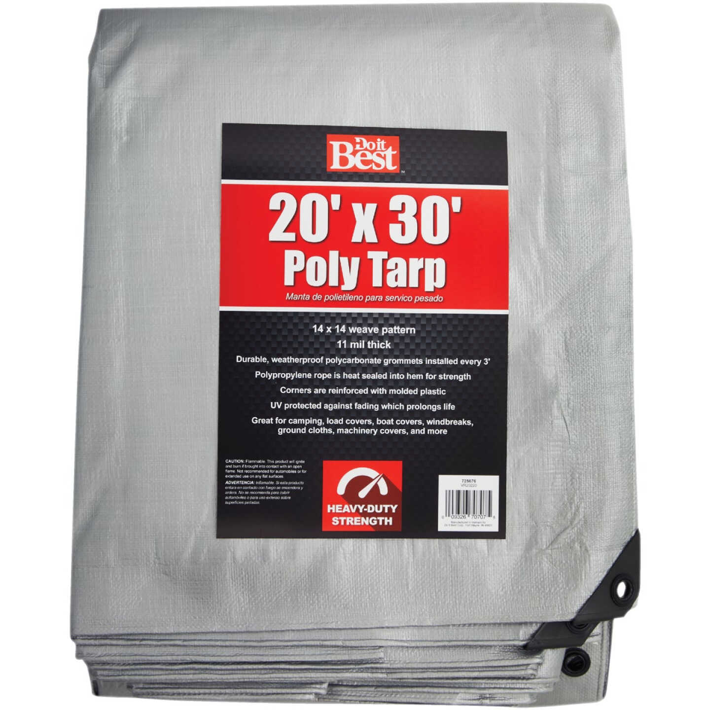 Do it Best Silver Woven 20 Ft. x 30 Ft. Heavy Duty Poly Tarp Image 1
