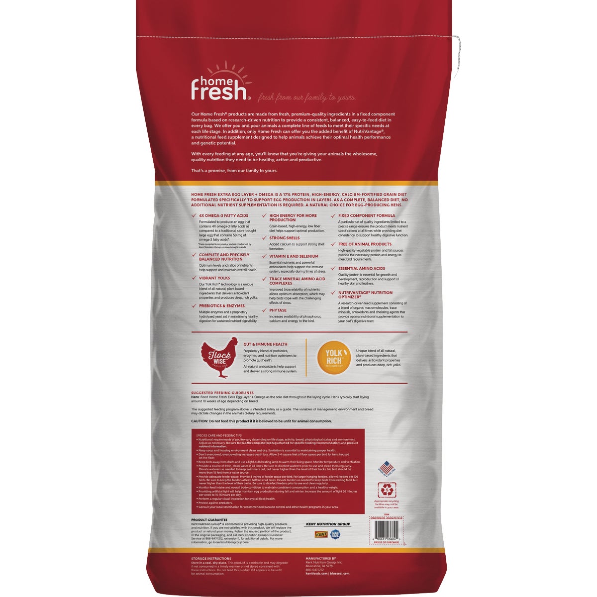 Kent Home Fresh Extra Egg Layer + Omega 50 Lb. Pellet Feed Image 7