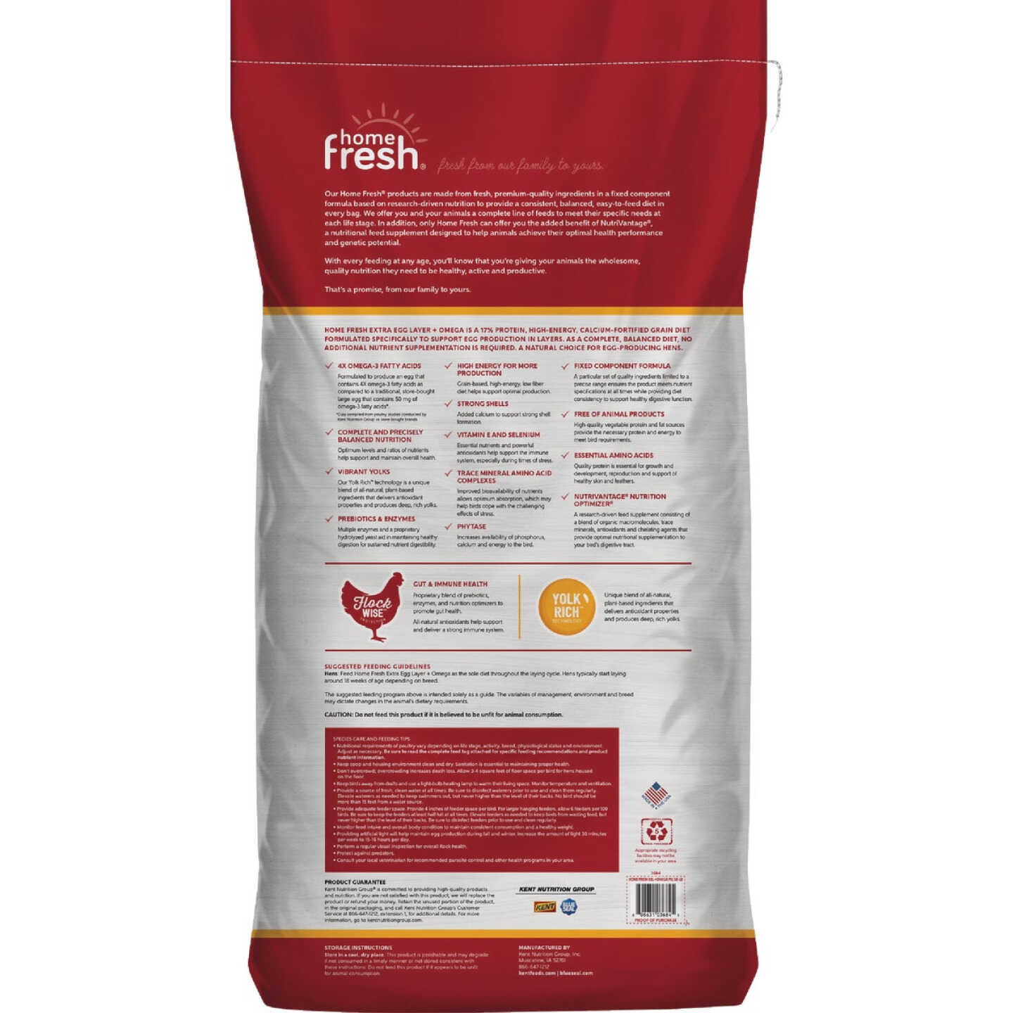 Kent Home Fresh Extra Egg Layer + Omega 50 Lb. Pellet Feed Image 7