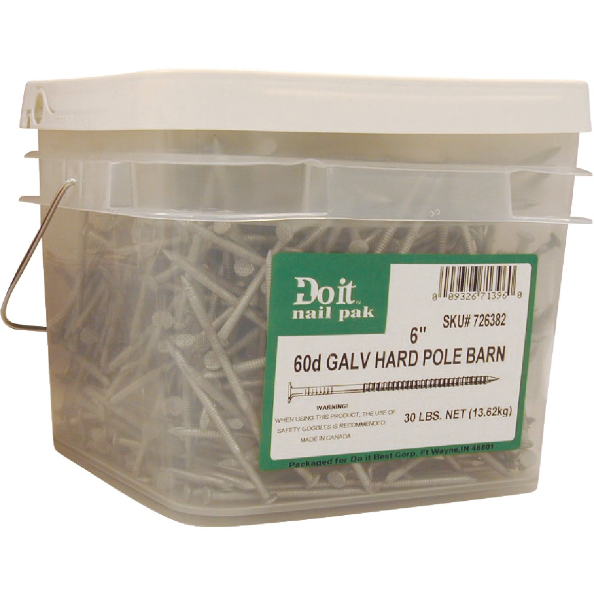 Do it Best 4 In. x 7 ga x 20d Hot Galvanized Ring Shank Pole Barn Nails (1050-Count, 30 Lb.) Image 2