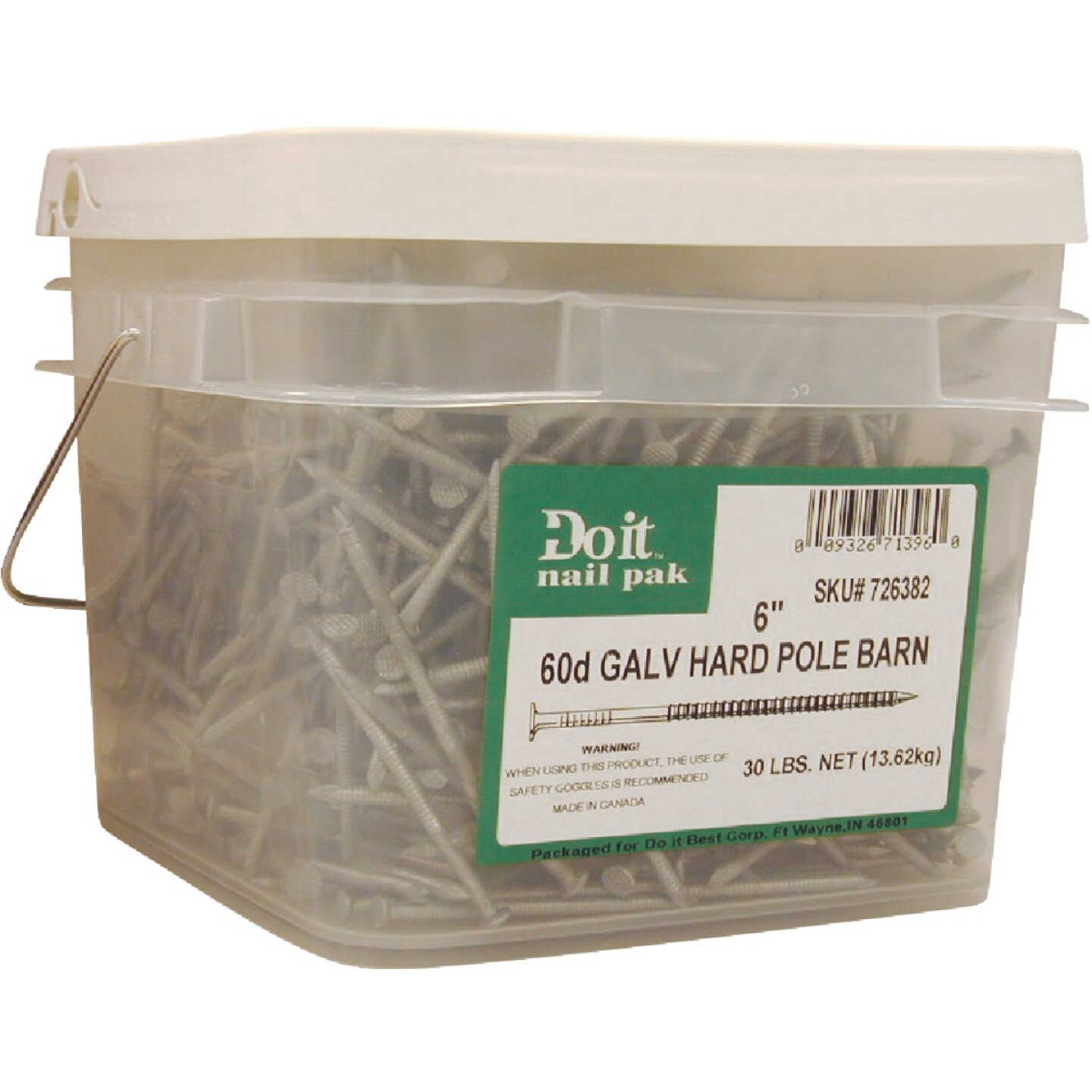 Do it Best 4 In. x 7 ga x 20d Hot Galvanized Ring Shank Pole Barn Nails (1050-Count, 30 Lb.) Image 2