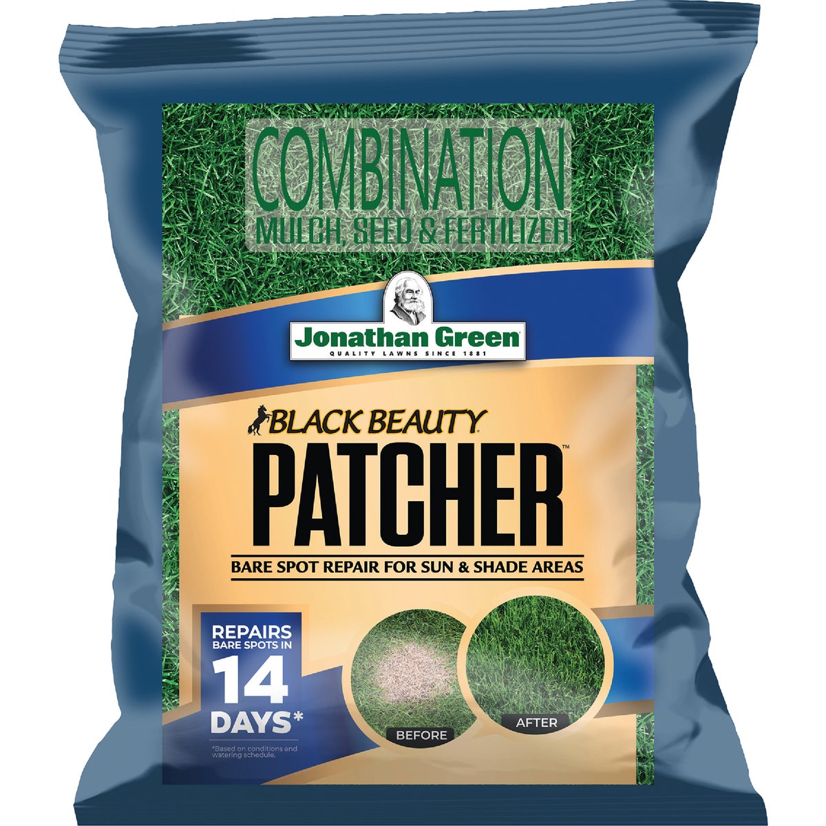 Jonathan Green Black Beauty Patcher 7 Lb. 300 Sq. Ft. Combination Mulch, Seed, & Fertilizer