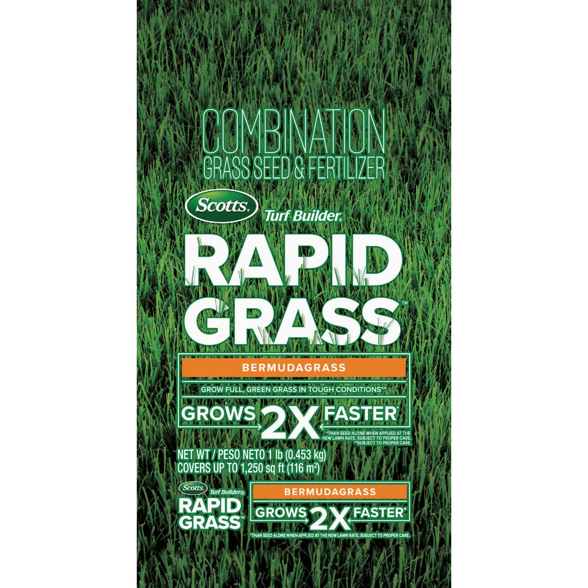 Scotts Turf Builder Rapid Grass 1 Lb. 1250 Sq. Ft. Bermudagrass Seed & Fertilizer Combination Image 1