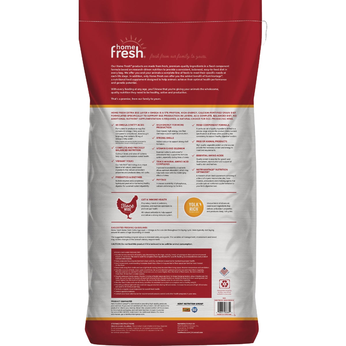 Kent Home Fresh Extra Egg Layer + Omega 50 Lb. Crumble Feed Image 7