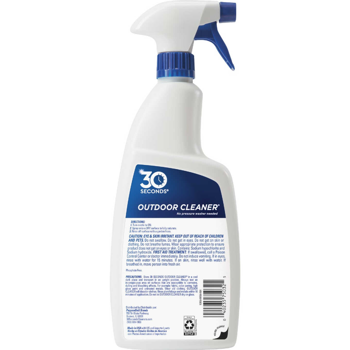 30 seconds Outdoor Cleaner 1 Qt. Ready To Use Trigger Spray Algae, Mold & Mildew Stain Remover Image 2