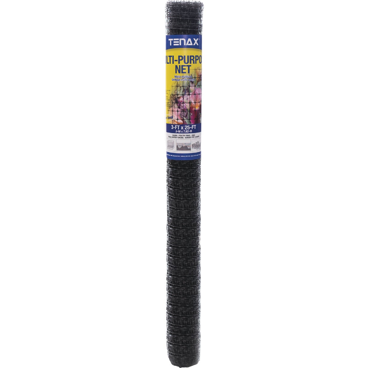 Tenax 3/4 In. x 1 In. Mesh 3 Ft. x 25 Ft. Black Multi-Purpose Net