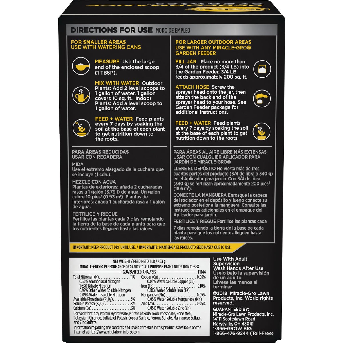 Miracle-Gro Performance Organics 1 Lb. All Purpose Plant Nutrition Image 6