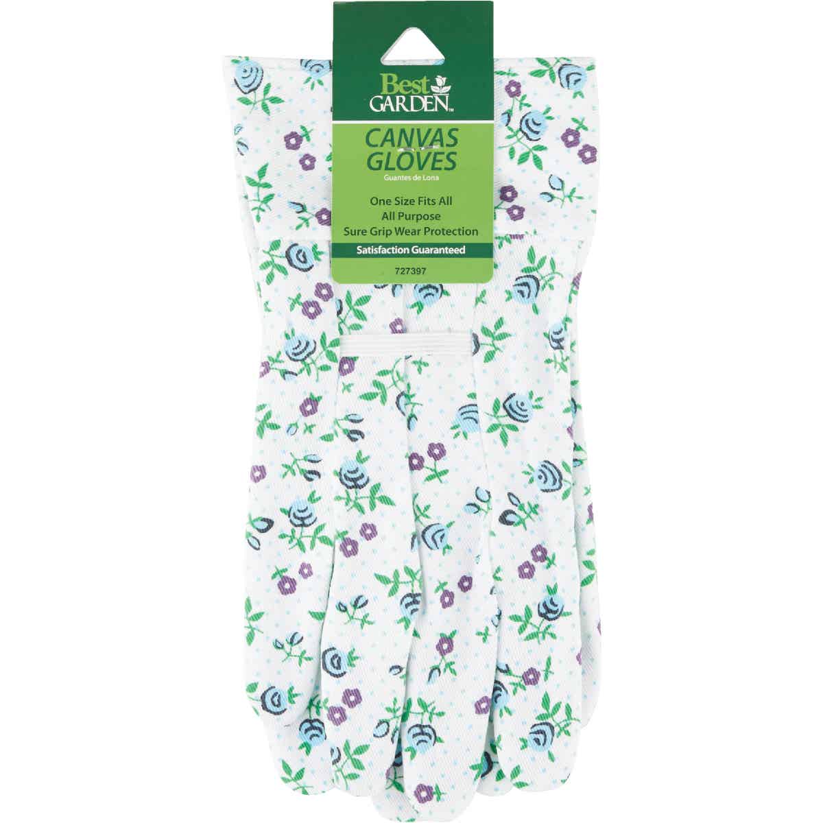 Best Garden Women's 1 Size Fits All Canvas Garden Glove with Gauntlet Cuff Image 6