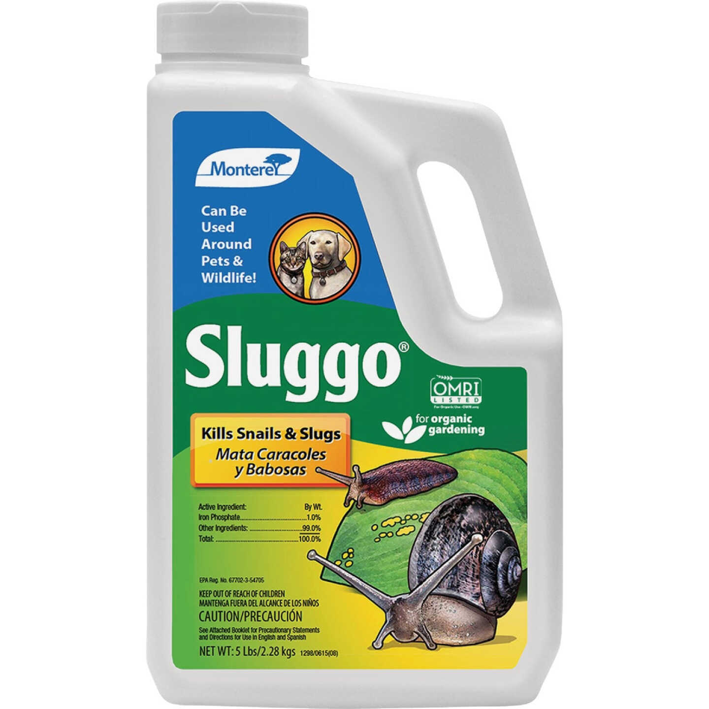 Monterey Sluggo 5 Lb. Ready To Use Granules Organic Slug & Snail Killer Image 1