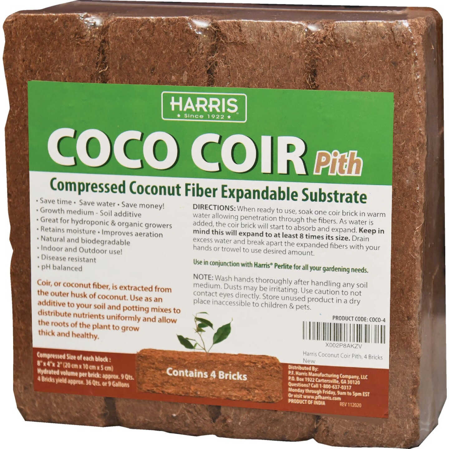 Harris 36 Qt. Coco Coir Coconut Fiber Potting Mix (4-Pack) Image 1