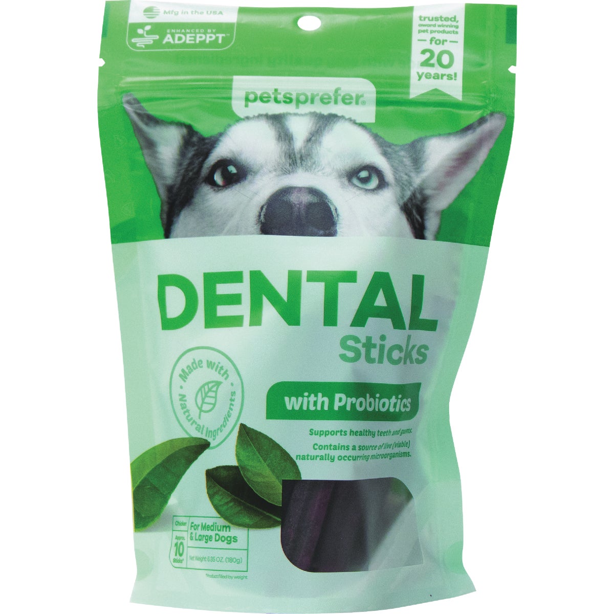 Pets Prefer Dental Sticks with Probiotics (10-Count)