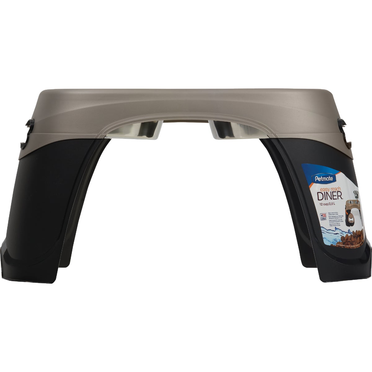 Petmate Easy Reach Diner Oval Extra Large Elevated Pet Food Dish Image 2