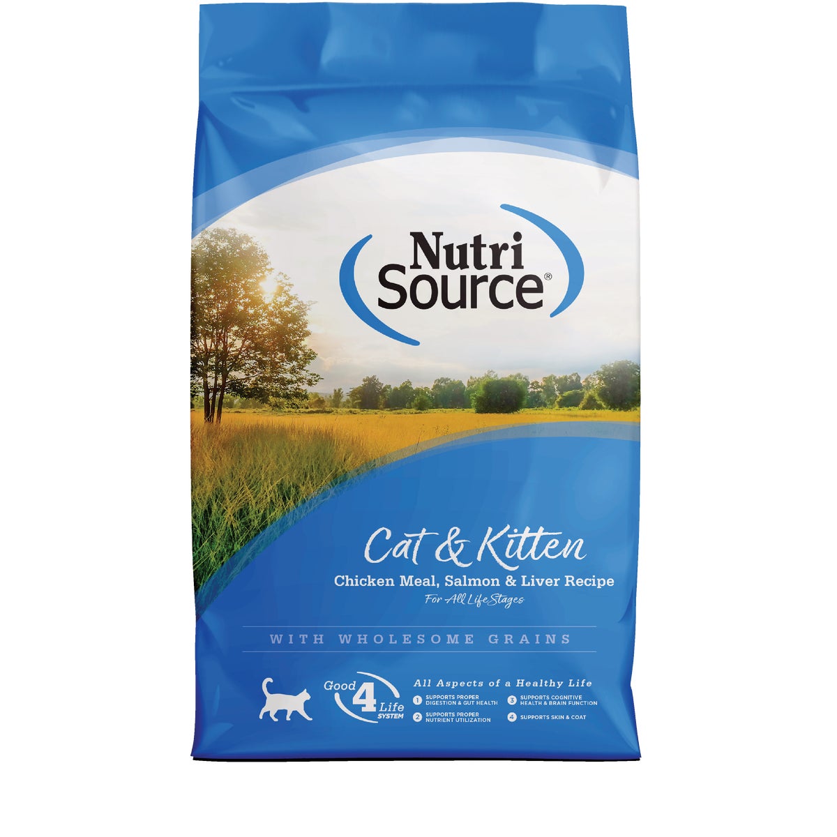 NutriSource 4 Lb. Chicken Meal, Salmon, & Liver Dry Cat & Kitten Food Image 1