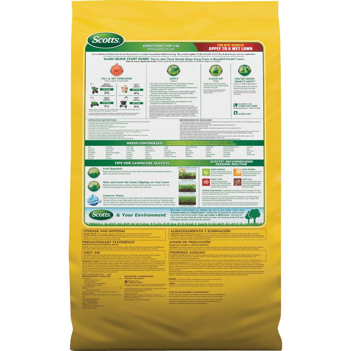 Scotts Turf Builder Weed & Feed 35.7 Lb. 12,000 Sq. Ft. 28-0-3 Weed Killer Plus Lawn Fertilizer Image 5