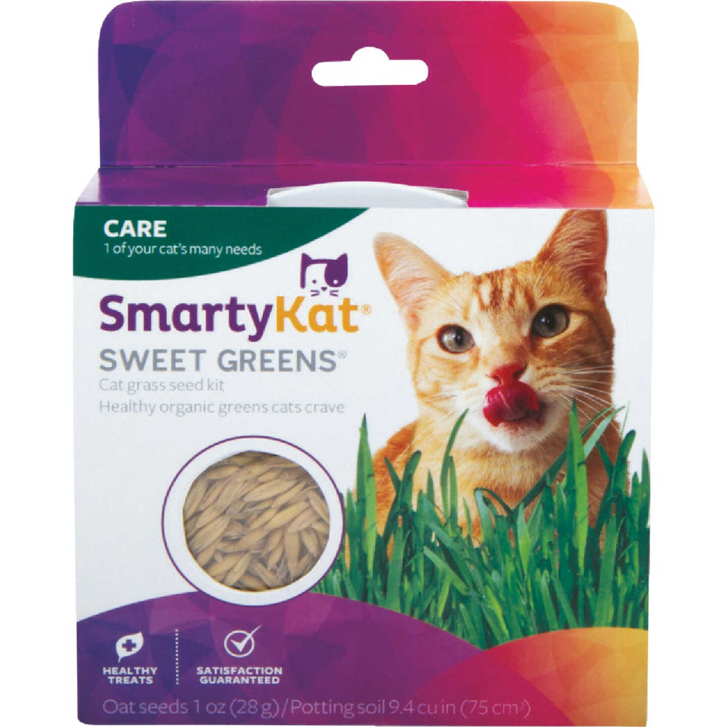 SmartyKat Sweet Greens 1 Oz. Organic Oat Grass Cat Grass Grow Kit Image 1