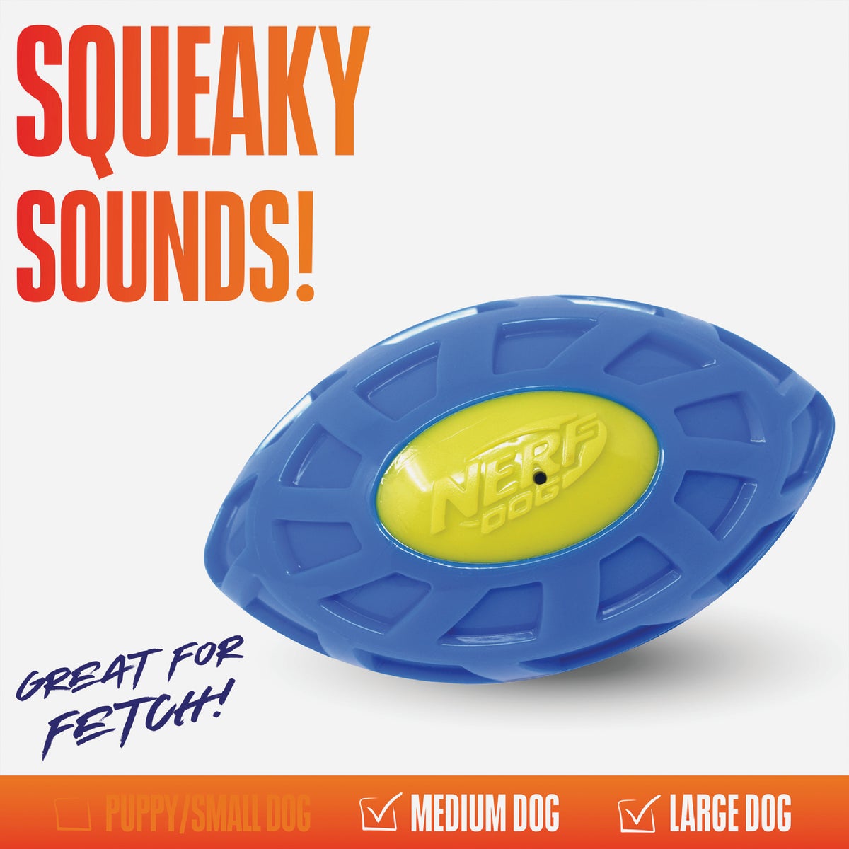 Nerf Dog 5 In. TPR EXO Micro Squeak Football Image 2