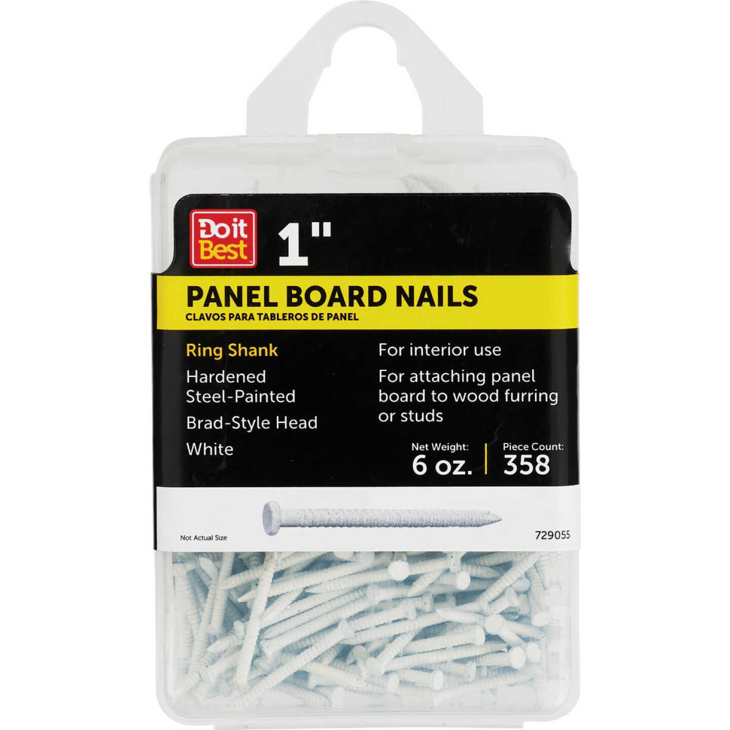 Do it 1 In. 16-1/2 ga White Ring Shank Paneling Nails (358-Count) Image 1