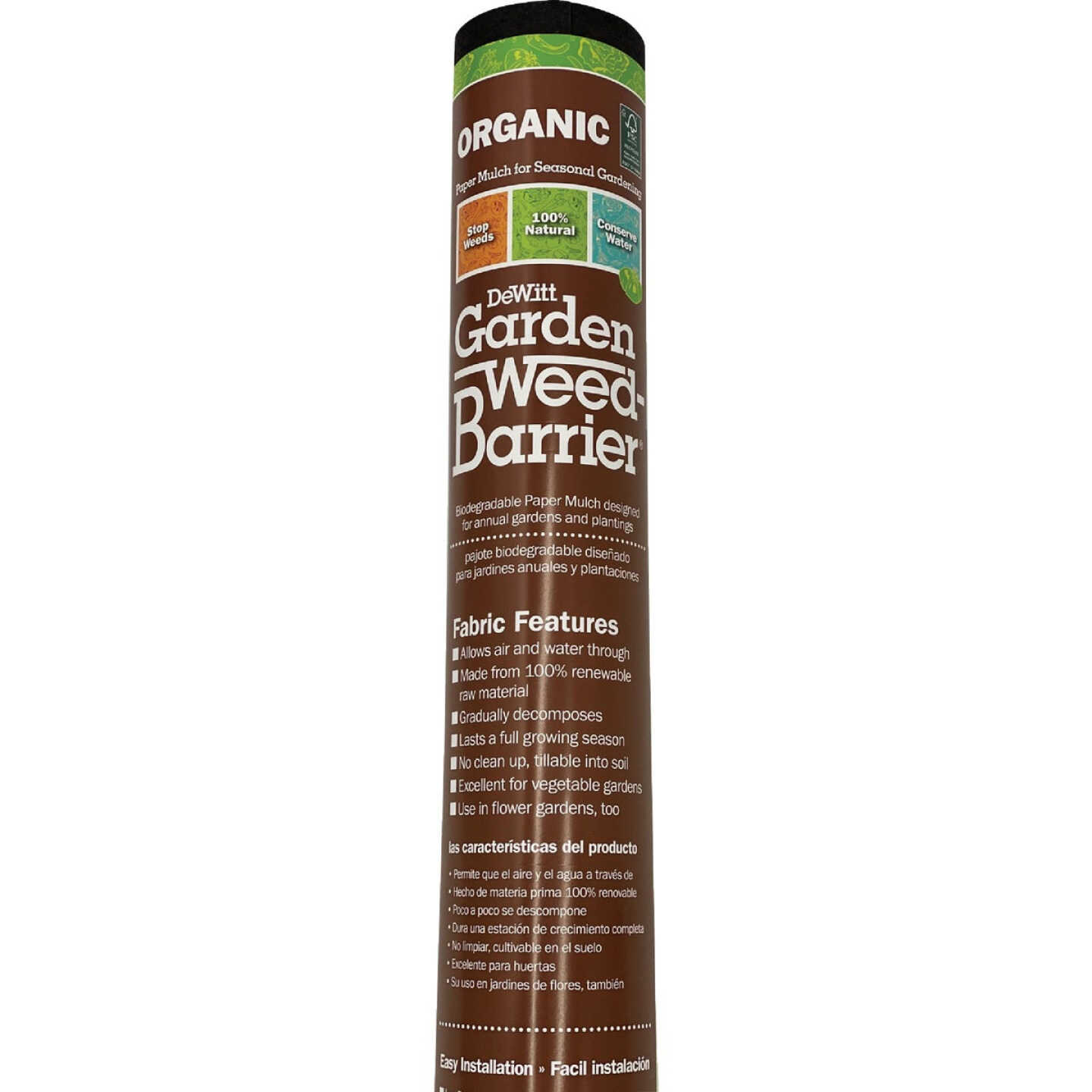 DeWitt Weed Barrier 3 Ft. W. x 40 Ft. L. Biodegradable Paper Mulch Garden Fabric Image 2