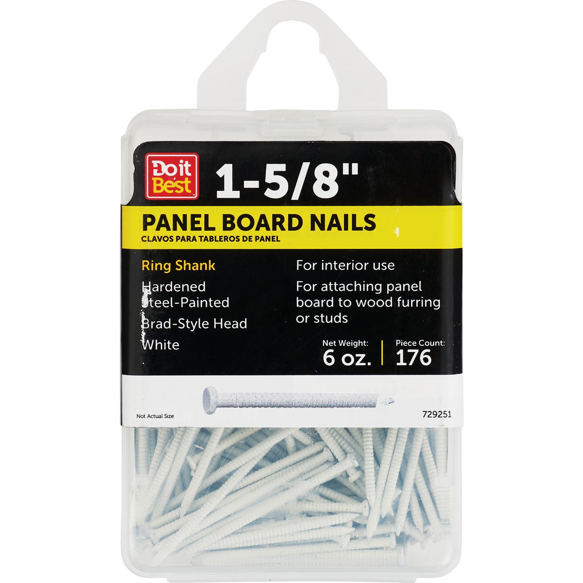 Do it 1-5/8 In. 16-1/2 ga White Ring Shank Paneling Nails (186 Ct.) 