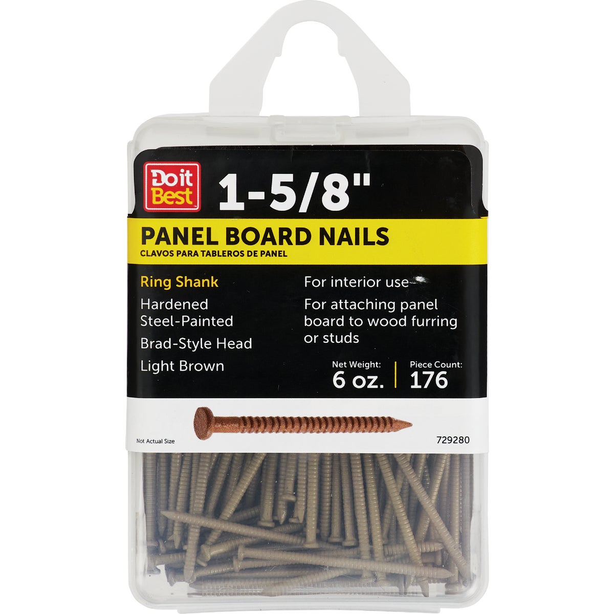 Do it 1-5/8 In. 16-1/2 ga Light Brown Ring Shank Paneling Nails (186 Ct.) 