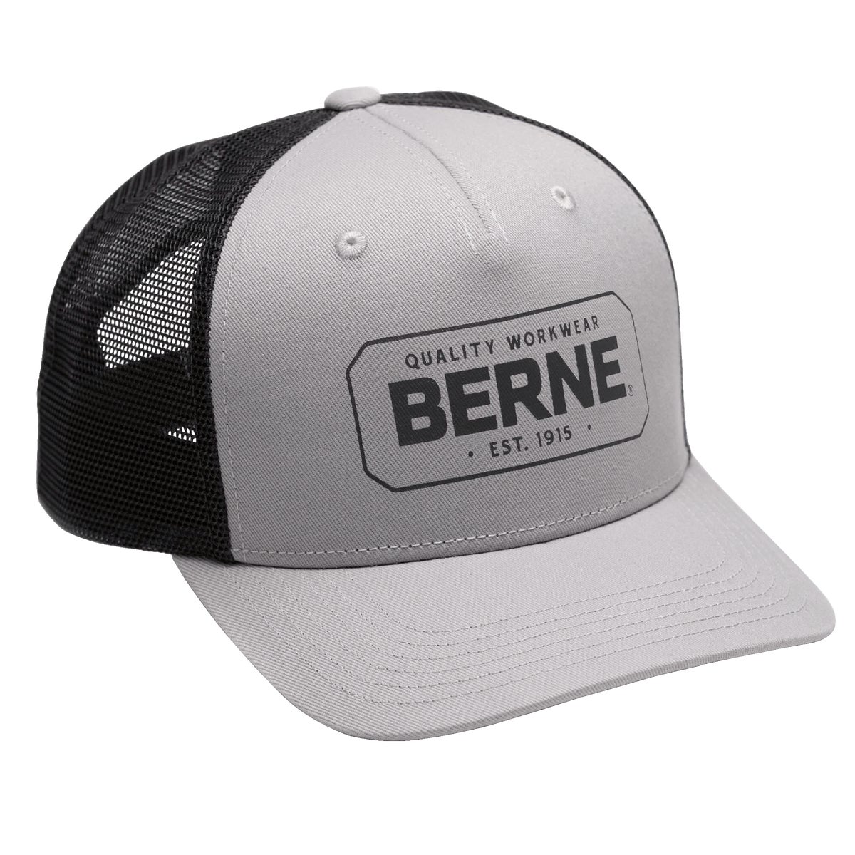 Berne Gray Badge Logo Trucker Cap