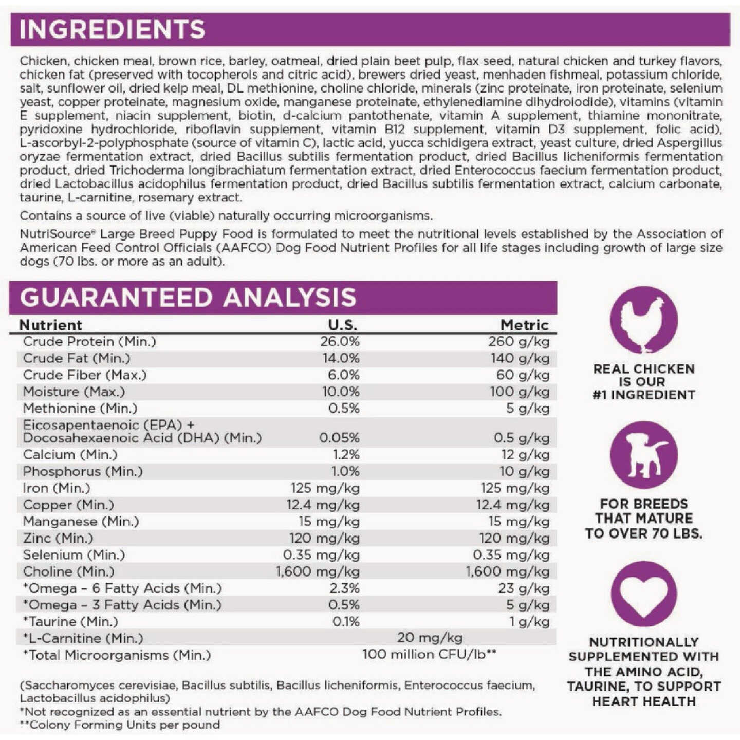 NutriSource 26 Lb. Chicken & Rice Recipe Large Breed Puppy Food Image 3