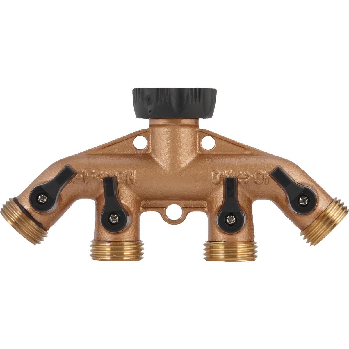 Best Garden Brass 4-Way Hose Shutoff Manifold Image 3