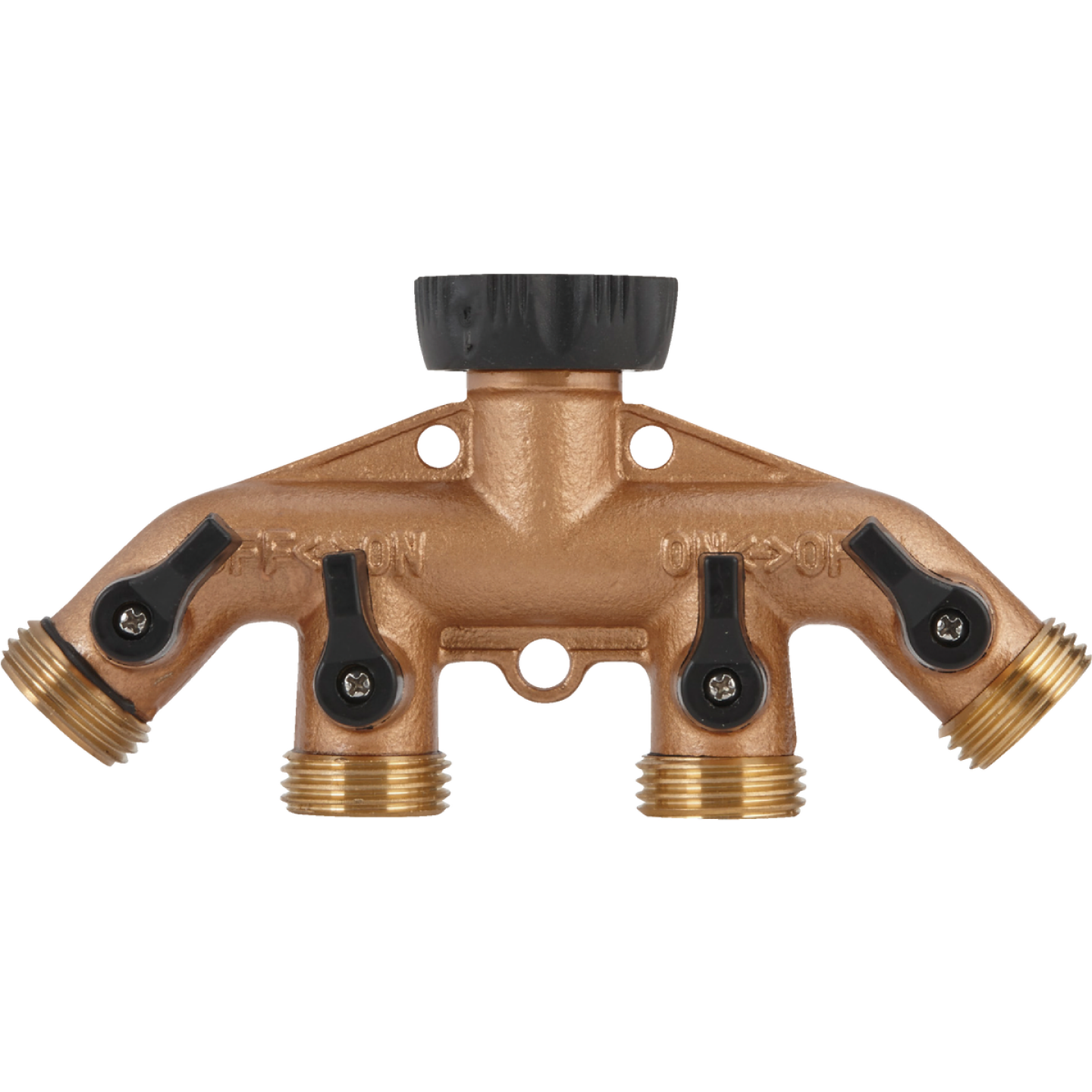 Best Garden Brass 4-Way Hose Shutoff Manifold Image 3