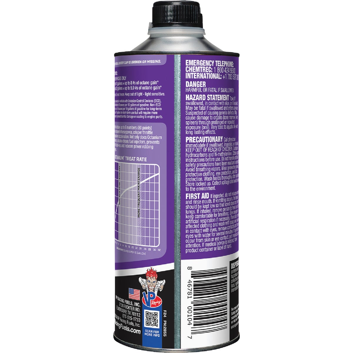 VP Racing Fuels Madditive Octanium 1 Qt. Lead Substitute Image 2