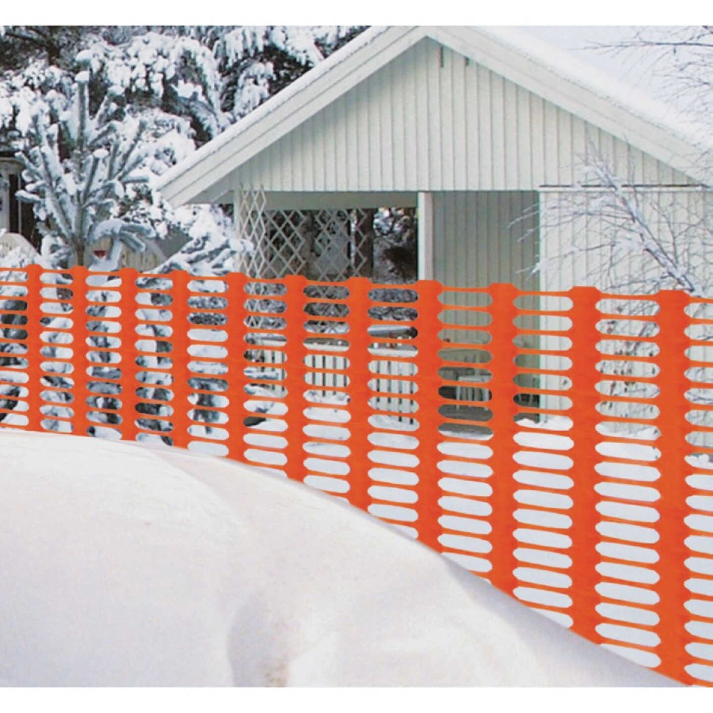 Tenax Saf-T-Sno 4 Ft. H. x 100 Ft. L. Polyethylene Snow Safety Fence, Orange Image 2