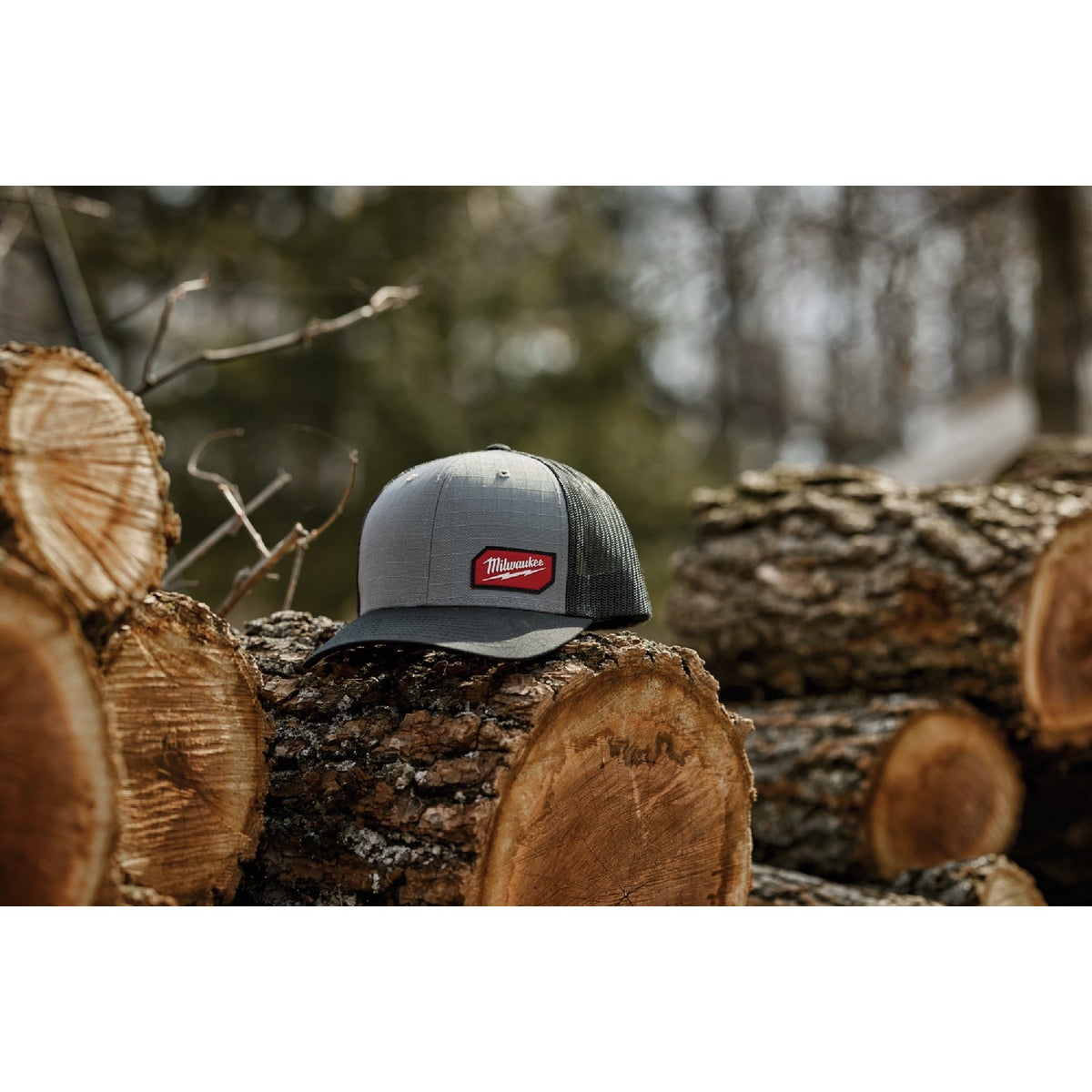 Milwaukee GridIron Snapback Gray Trucker Hat Image 2