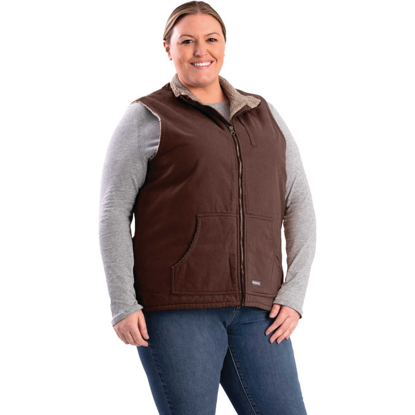 Berne Softstone Women's Small Tuscan Sherpa-Lined Vest Image 1
