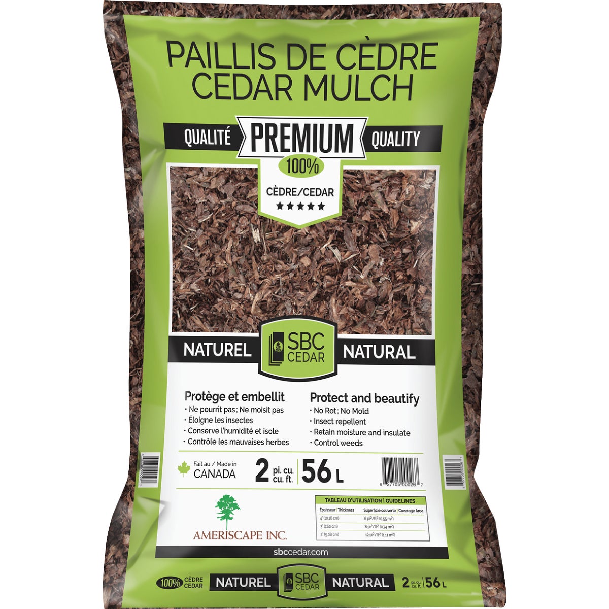 SBC 2 Cu. Ft. 100% Pure Cedar Mulch