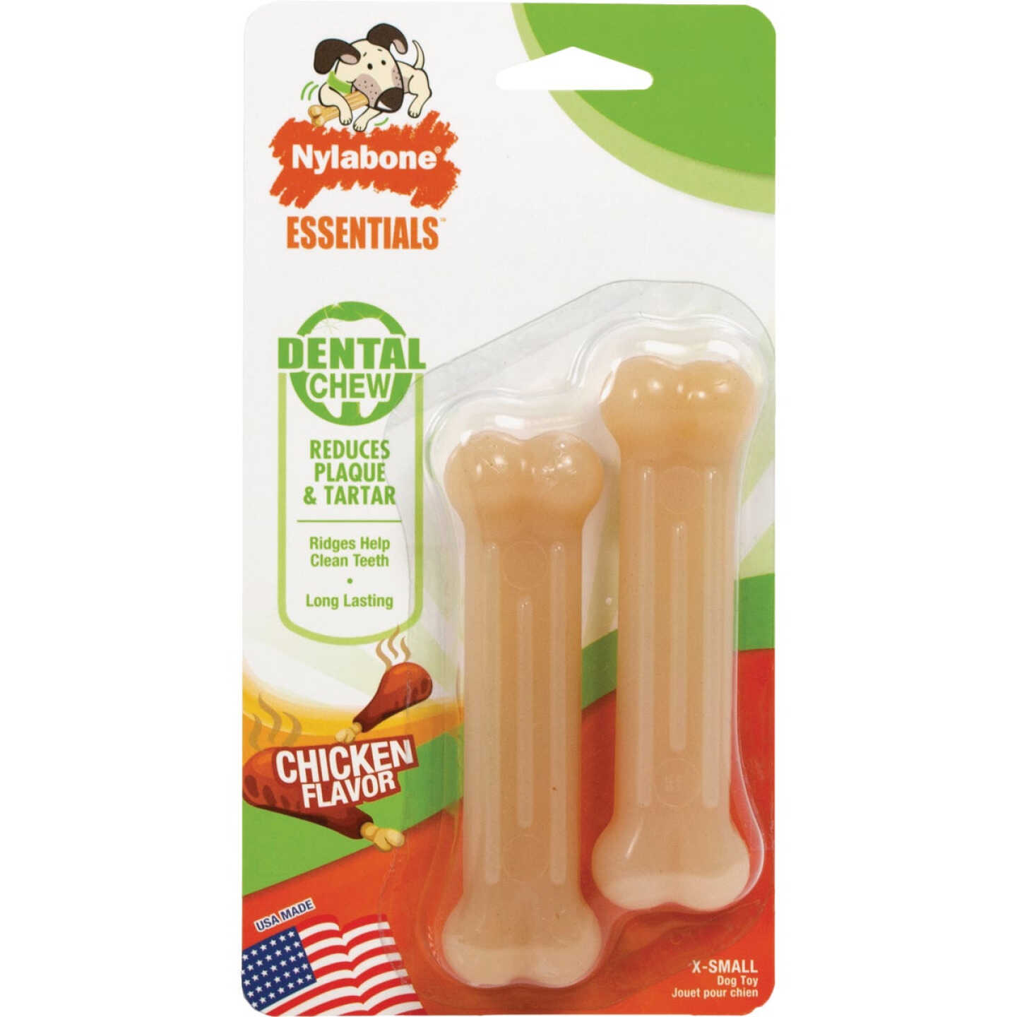 Nylabone Daily Healthy Chicken Petite Chew Toy (2-Pack) Image 1